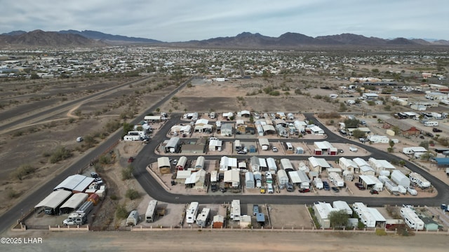 aerial view with a mountain view