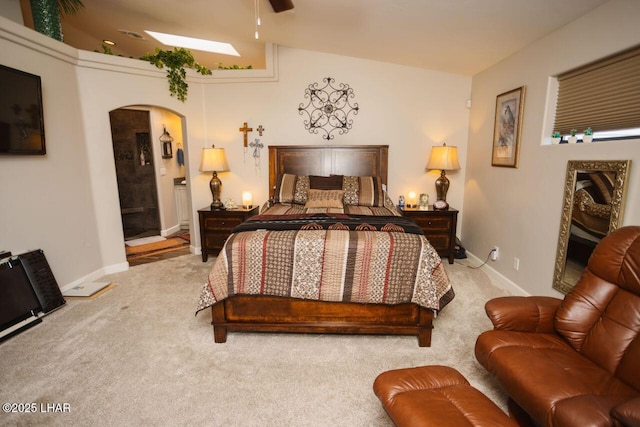 2870 Havasupai Blvd, Lake Havasu City, AZ 86404 - bedroom featuring arched walkways, carpet flooring, and baseboards