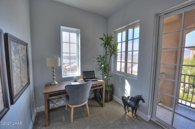 8551 River View Villas Dr Unit 15, Parker, AZ 85344 - carpeted home office with baseboards