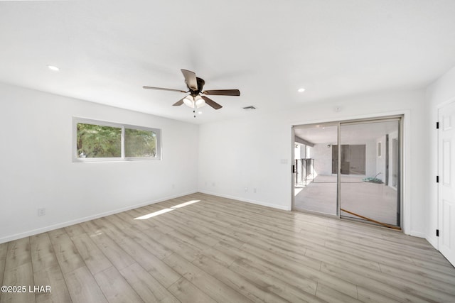2870 Cisco Dr S, Lake Havasu City, AZ 86403 - spare room with a ceiling fan, recessed lighting, and light wood-style floors