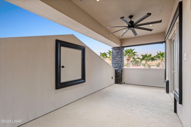 view of patio / terrace with ceiling fan