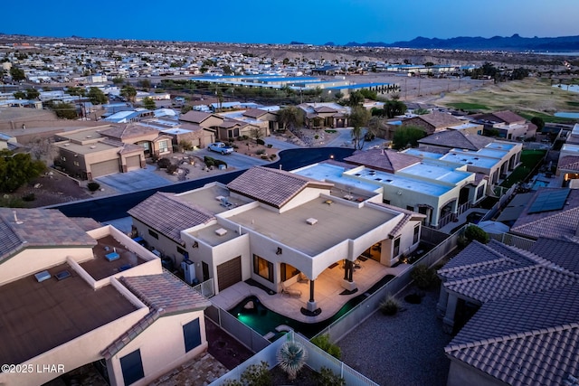 aerial view featuring a mountain view