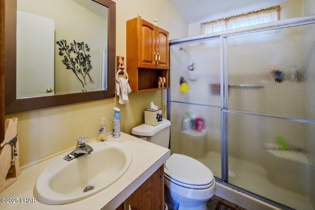 10056 Harbor View Rd, Parker, AZ 85344 - full bath with toilet, a shower stall, and vanity