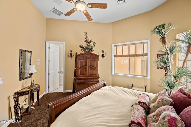 8480 Miraleste Shores Dr, Parker, AZ 85344 - bedroom featuring carpet flooring and a ceiling fan