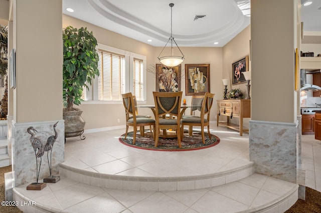 8480 Miraleste Shores Dr, Parker, AZ 85344 - dining space with recessed lighting and light tile patterned floors