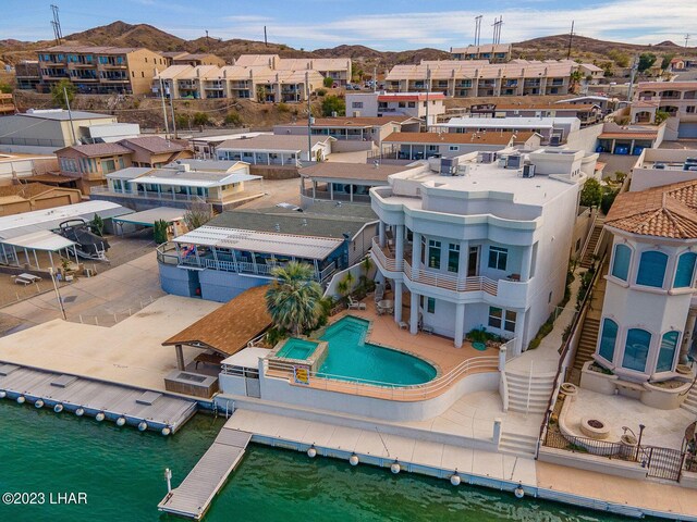 8480 Miraleste Shores Dr, Parker, AZ 85344 - aerial view of residential area featuring a mountain backdrop
