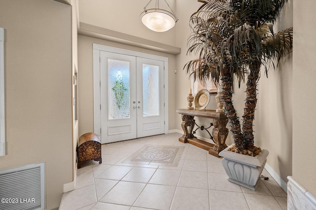 8480 Miraleste Shores Dr, Parker, AZ 85344 - foyer entrance with tile patterned flooring and french doors