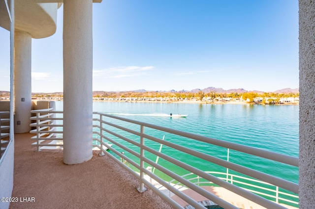 8480 Miraleste Shores Dr, Parker, AZ 85344 - balcony featuring a water and mountain view