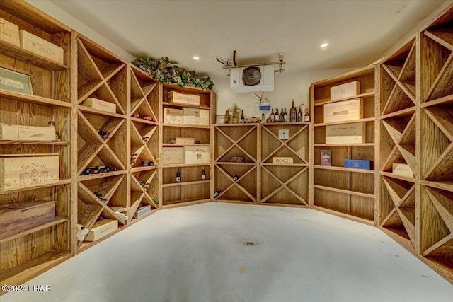 wine room with concrete flooring