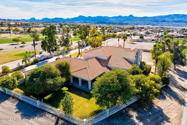 aerial view featuring a mountain view