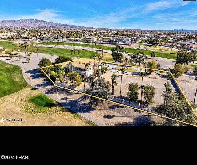 drone / aerial view with a mountain view