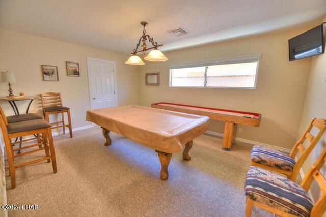 8858 Moovalya Dr, Parker, AZ 85344 - game room featuring light colored carpet and pool table