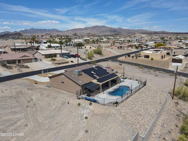aerial view with a residential view and a mountain view
