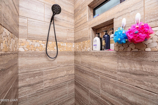 details with tiled shower