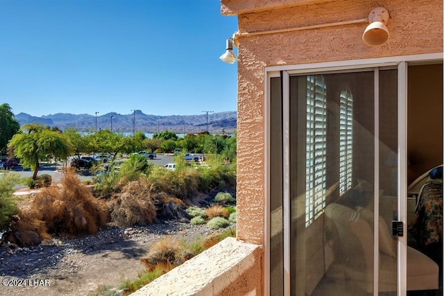 exterior space with a mountain view