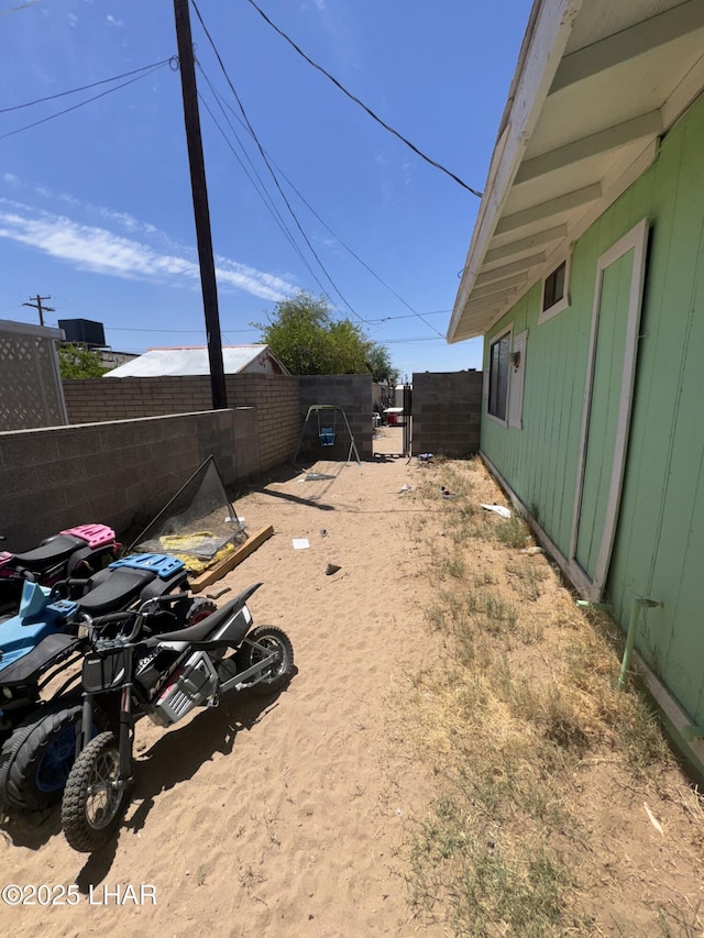view of yard with fence