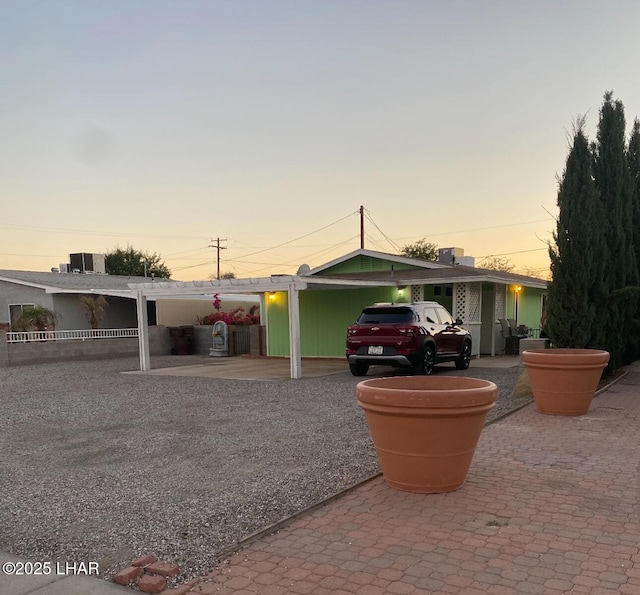 view of single story home