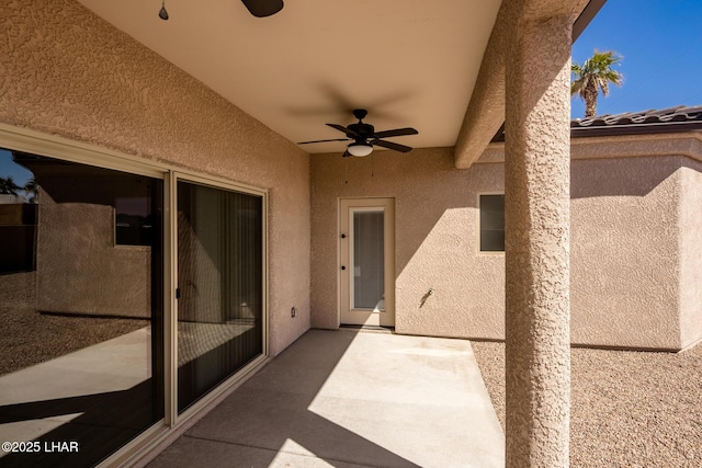 view of patio / terrace with a ceiling fan