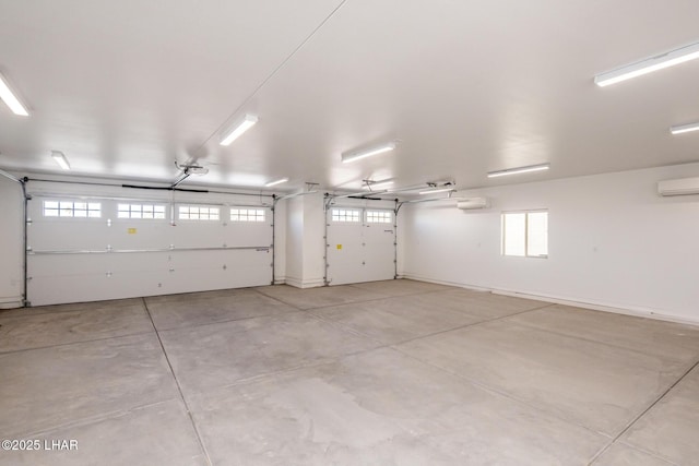 garage with an AC wall unit