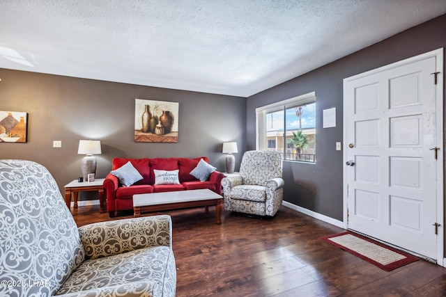 2100 Swanson Ave Unit 208, Lake Havasu City, AZ 86403 - living area with a textured ceiling, hardwood / wood-style flooring, and baseboards
