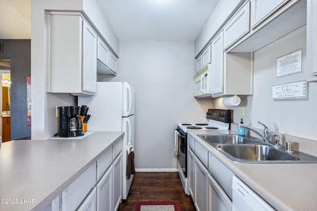 2100 Swanson Ave Unit 208, Lake Havasu City, AZ 86403 - kitchen with white appliances, a sink, dark wood-style floors, and light countertops