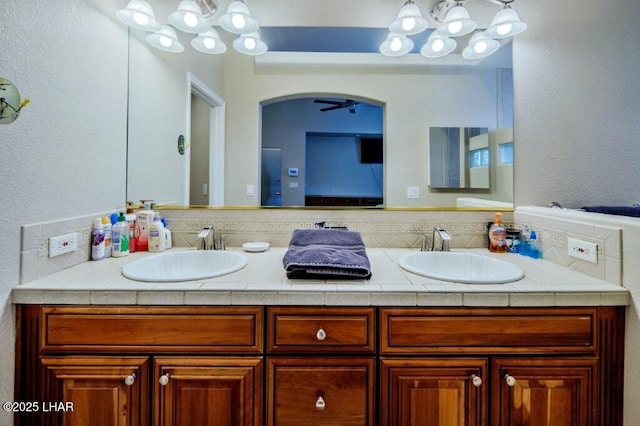 8839 Yaqui Loop, Parker, AZ 85344 - full bath with double vanity and ceiling fan