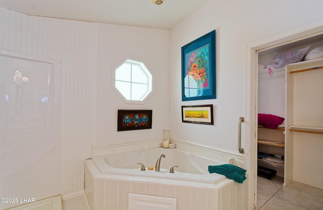 49605 Felspar Ave, Quartzsite, AZ 85346 - bathroom with a bath and tile patterned floors