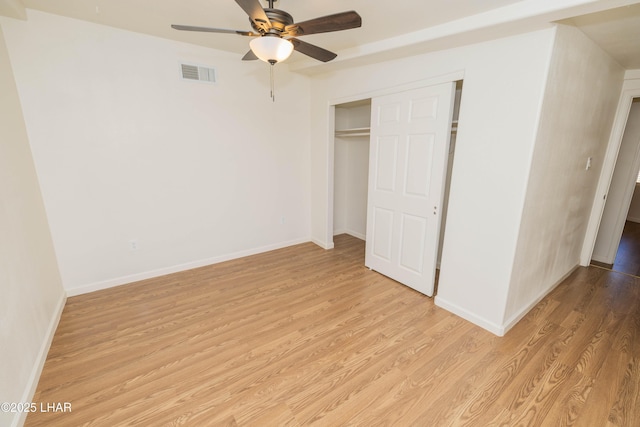 31447 Marine Dr, Parker, AZ 85344 - unfurnished bedroom featuring visible vents, baseboards, and light wood finished floors