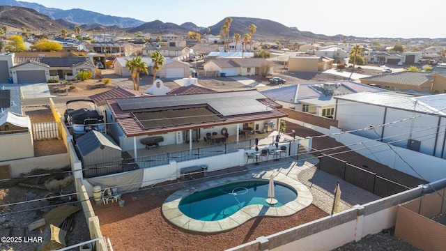 bird's eye view with a mountain view and a residential view