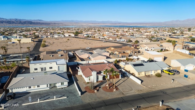 aerial view with a mountain view and a residential view