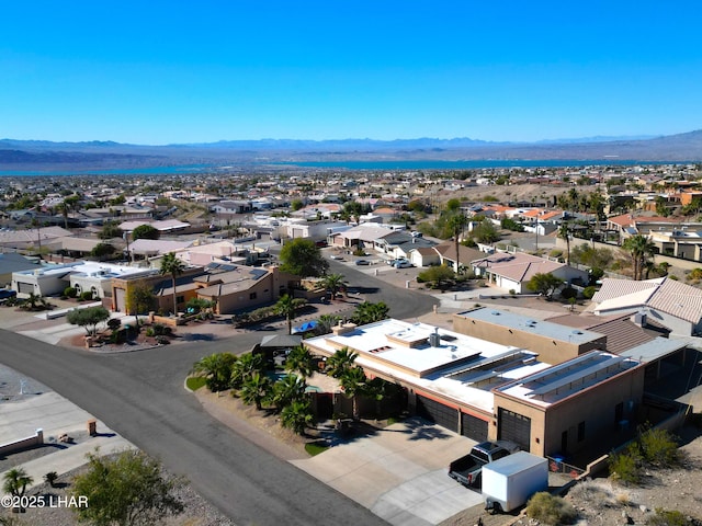 drone / aerial view with a mountain view