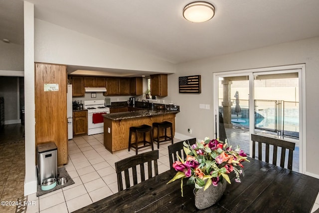 view of tiled dining space