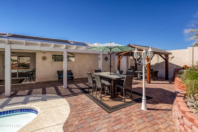 view of patio / terrace featuring a gazebo