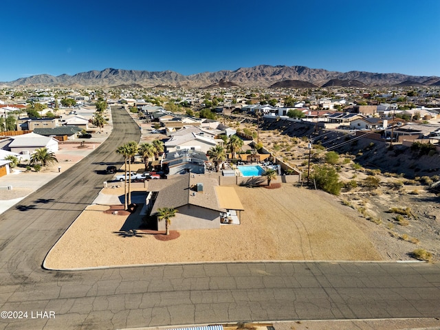 drone / aerial view with a mountain view