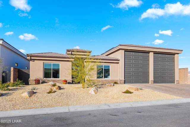 view of front of home with a garage