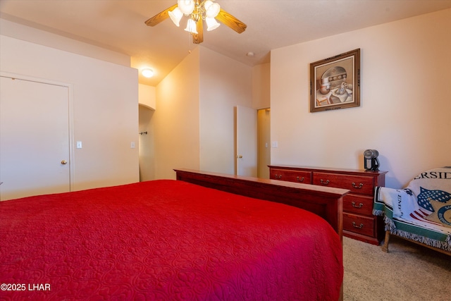 3841 Big Horn Dr, Lake Havasu City, AZ 86406 - bedroom featuring light carpet and ceiling fan