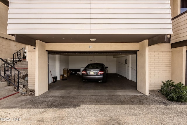 view of garage