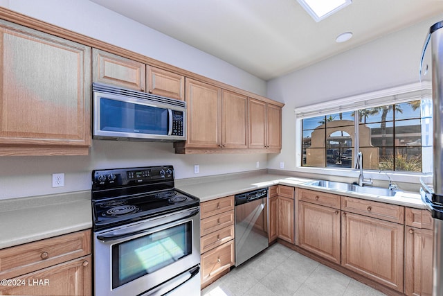 kitchen with appliances with stainless steel finishes and sink