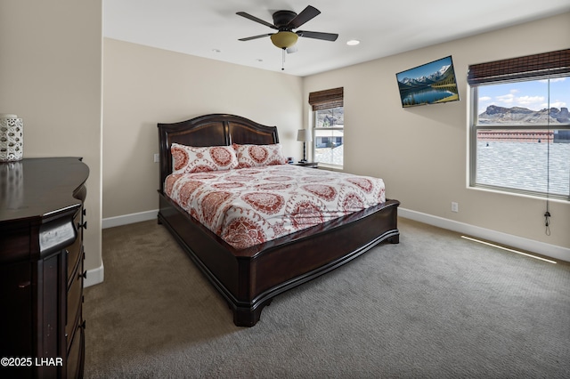 8652 Hopi Dr, Parker, AZ 85344 - bedroom featuring carpet flooring, a ceiling fan, and recessed lighting