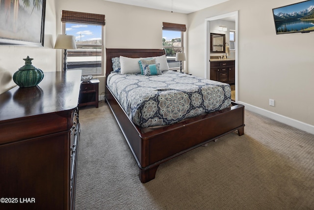 8652 Hopi Dr, Parker, AZ 85344 - bedroom with light carpet and connected bathroom