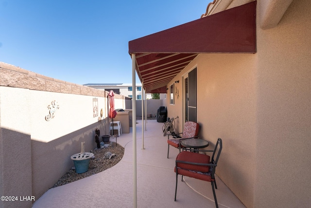 view of patio with a fenced backyard