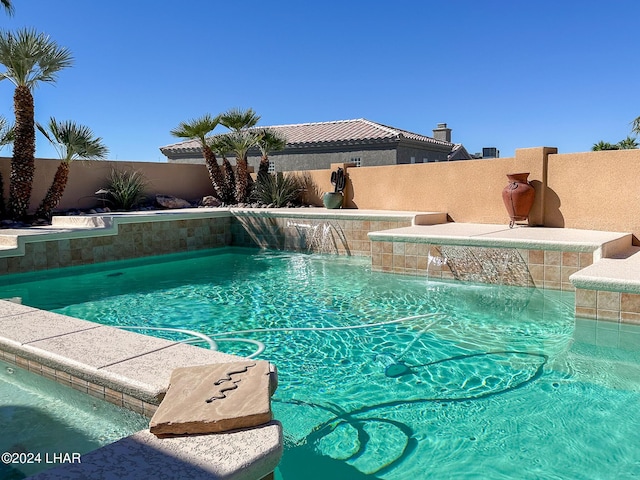 view of swimming pool with a fenced in pool and a fenced backyard