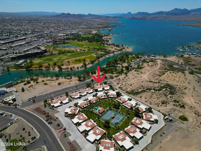 1402 Mcculloch Blvd N Unit 44, Lake Havasu City, AZ 86403 - drone / aerial view featuring a water and mountain view
