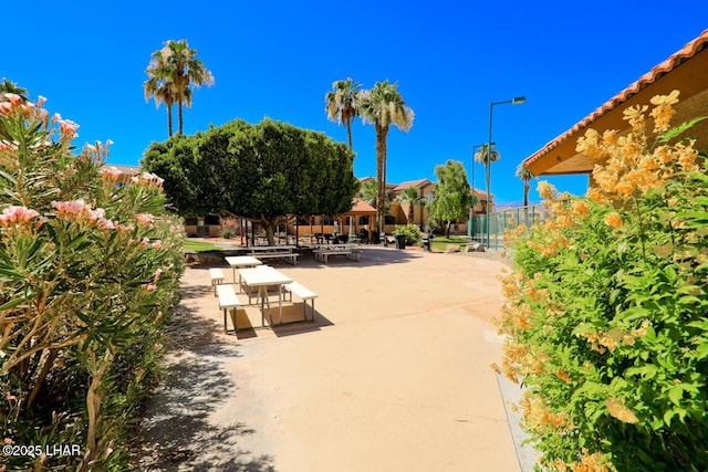 view of community featuring a patio