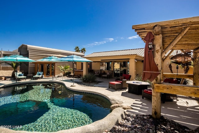 2641 Palo Verde Blvd N, Lake Havasu City, AZ 86404 - pool featuring a patio and a fire pit