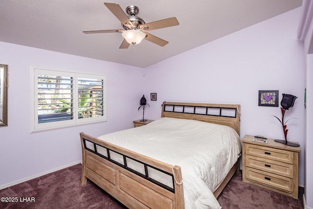 2641 Palo Verde Blvd N, Lake Havasu City, AZ 86404 - bedroom with ceiling fan, dark carpet, and baseboards