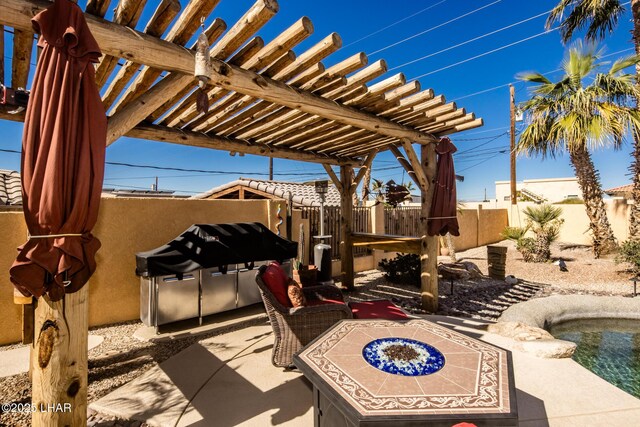 2641 Palo Verde Blvd N, Lake Havasu City, AZ 86404 - view of patio / terrace featuring fence and a pergola