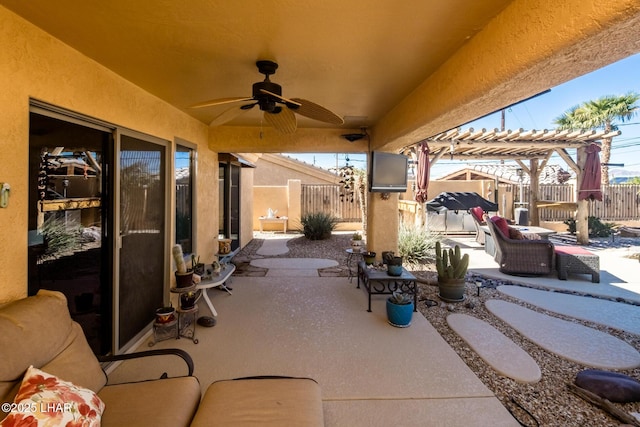 2641 Palo Verde Blvd N, Lake Havasu City, AZ 86404 - view of patio featuring fence and a pergola