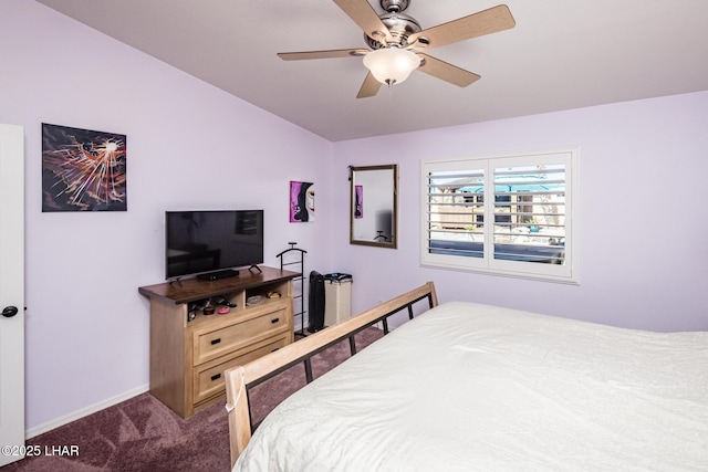2641 Palo Verde Blvd N, Lake Havasu City, AZ 86404 - bedroom featuring baseboards, dark carpet, and ceiling fan