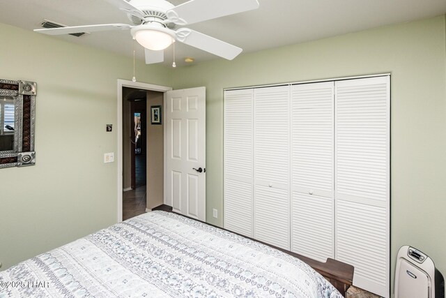 2641 Palo Verde Blvd N, Lake Havasu City, AZ 86404 - bedroom with a ceiling fan and a closet